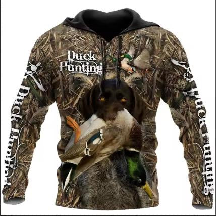 Hooded Sweatshirts 3d Hunting Hoodies HOODIE 3D DUCK HUNTING