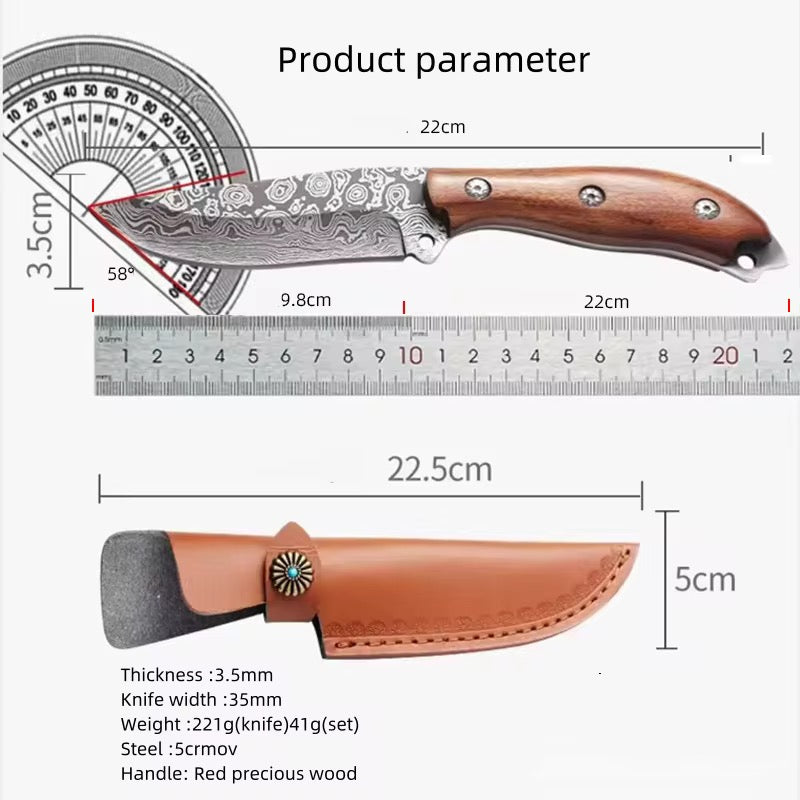 Damascus Grain Steel Hand-Held Knife Portable Outdoor Camping - OEKNFB084
