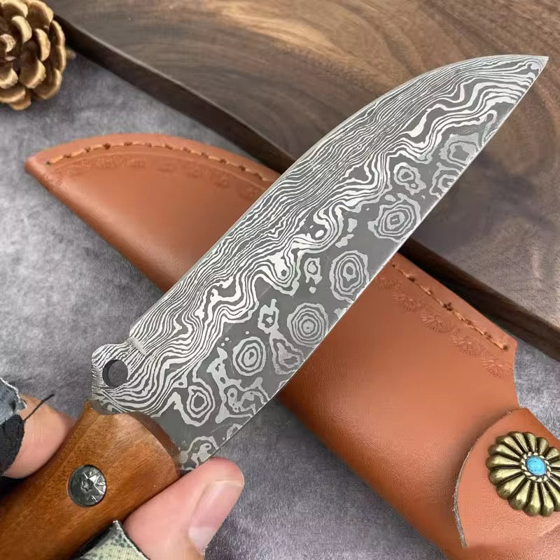 Damascus Grain Steel Hand-Held Knife Portable Outdoor Camping - OEKNFB084