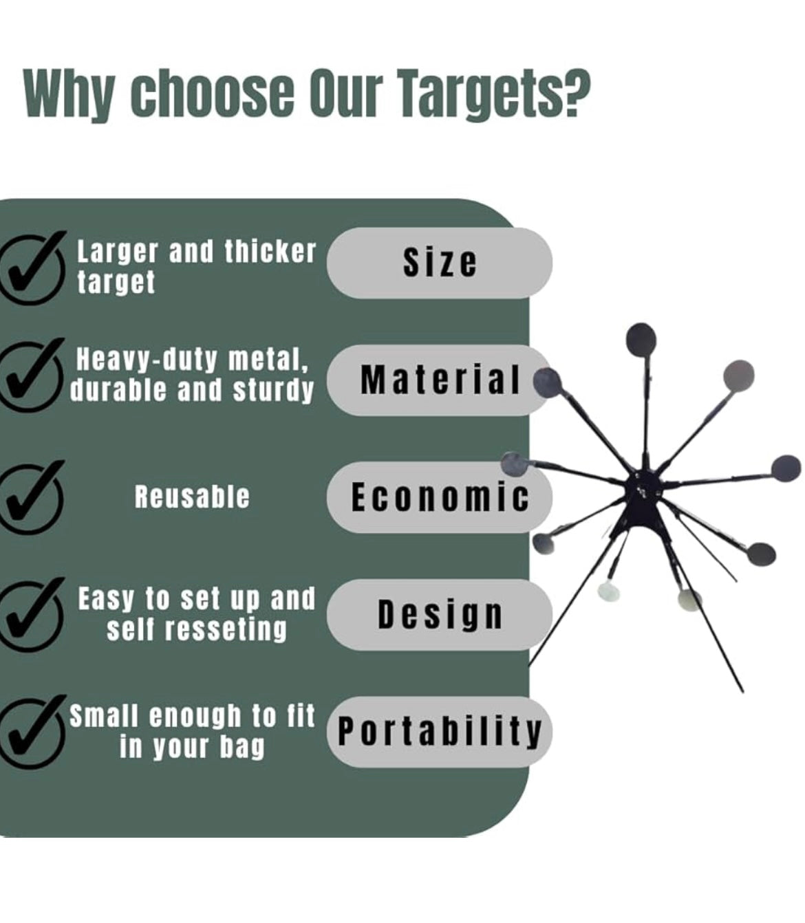 Target Practice Spinning Ferris Wheel, Self Reset Shooting Aiming Targets Freestanding Shot Gallery Air Gun Rifle Airgun Aim Moving Target Practice Outdoor