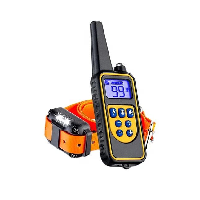 RECHARGEABLE&WATERPROOF DOG COLLAR(ORANGE)-AEDC011