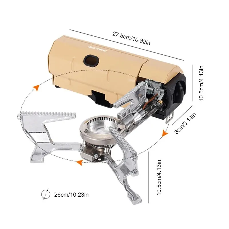 Portable 2670W Camping Gas Stove: Folding Cassette Burner for Outdoor Picnic