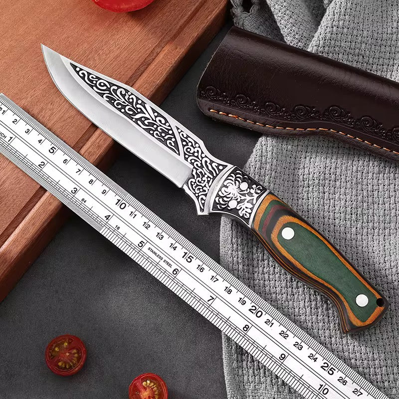 Wooden Handle Outdoor FIXED BLADE KNIFE -OEKNFB020