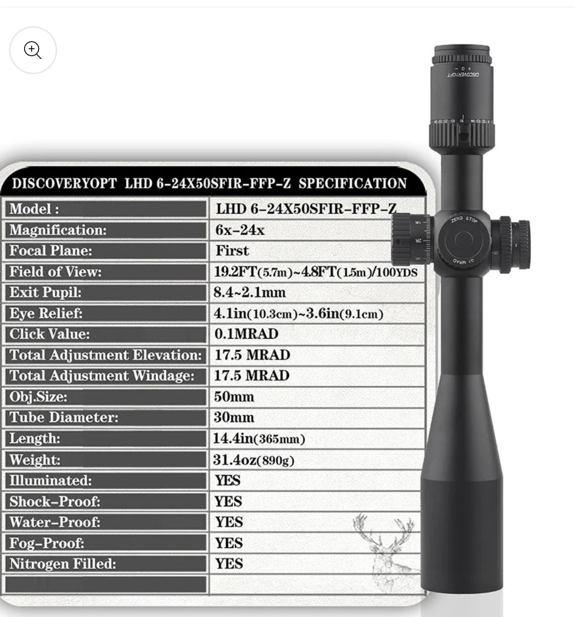 DISCOVERYOPT LHD 6-24X50SFIR FFP-Z/L Diameter:30MM Optics Scopes