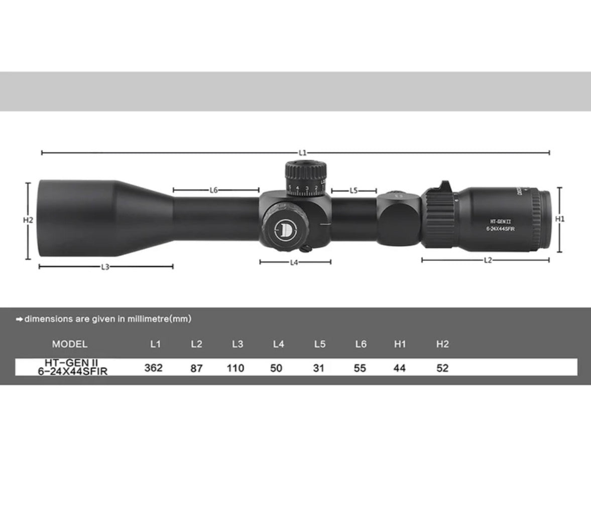 DISCOVERYOPT HT GEN II 6-24X44SFIR FFP-MOA Diameter:30MM Optics Scopes