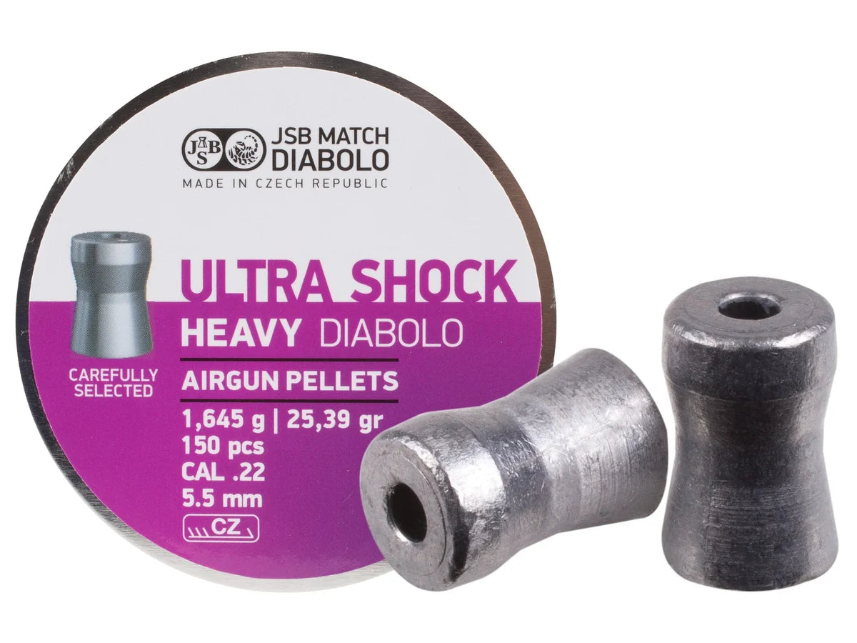 JSB ULTRA SHOCK HEAVY DIABOLO CAL 5.5MM/ .22 (25.39) 150PCS