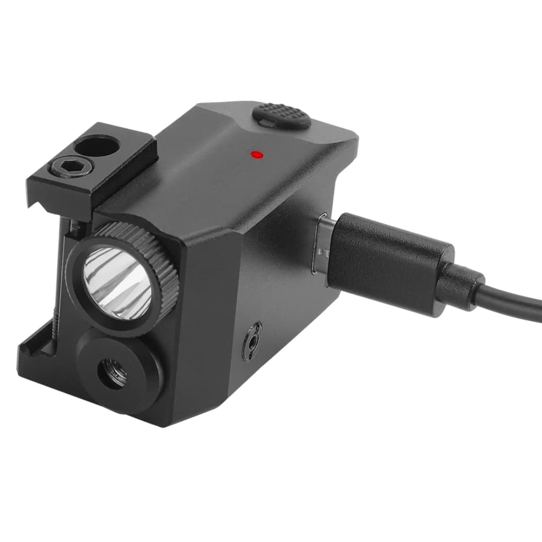 Green Laser Light Combo 350 Lumens Tactical Flashlight with USB Rechargeable for Pistols Handguns, Laser Sights Pistol Light, Fit Picatinny Rail