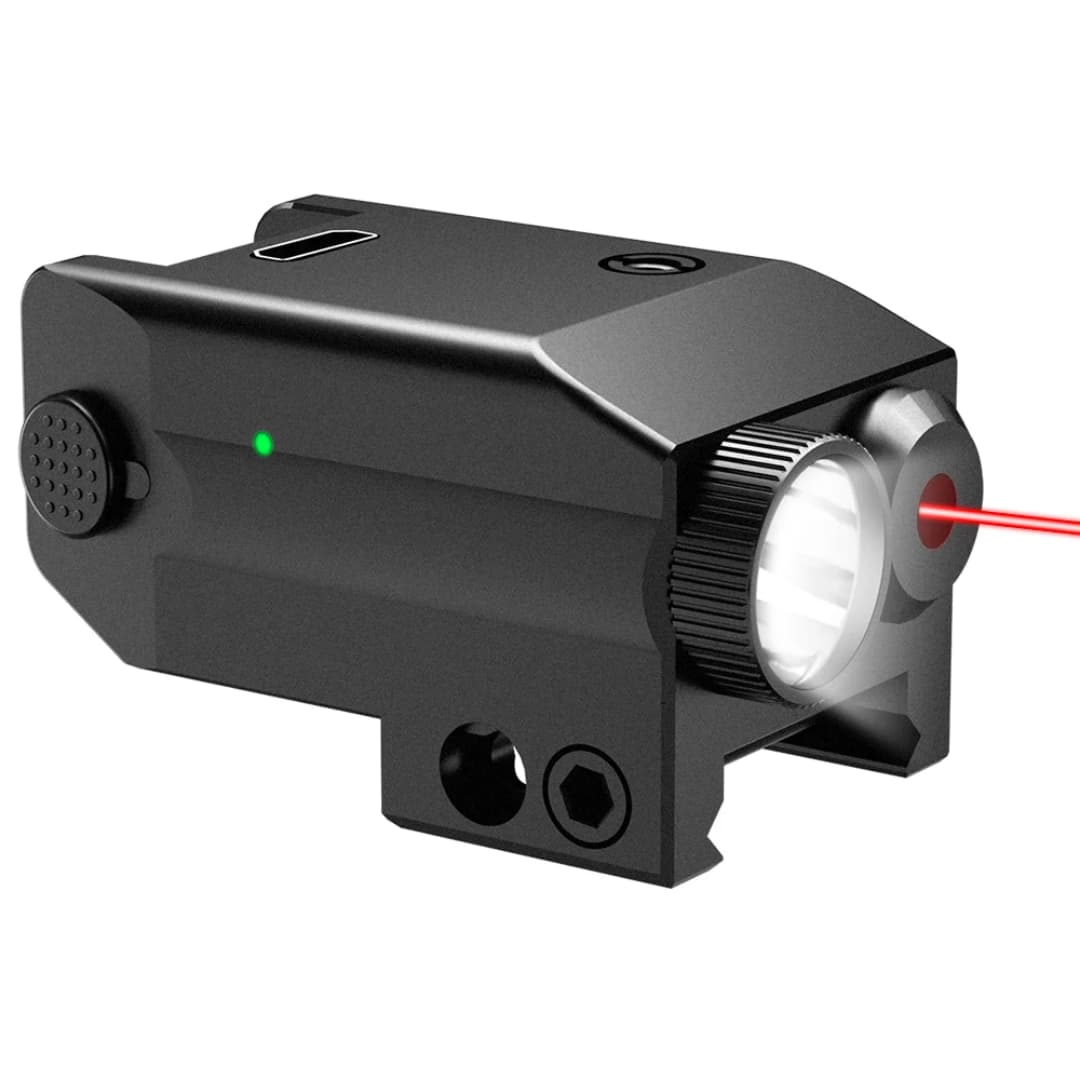 Green Laser Light Combo 350 Lumens Tactical Flashlight with USB Rechargeable for Pistols Handguns, Laser Sights Pistol Light, Fit Picatinny Rail