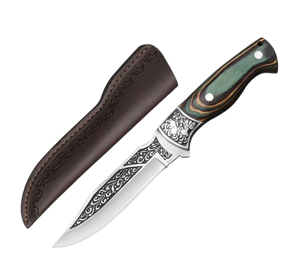 Wooden Handle Outdoor FIXED BLADE KNIFE -OEKNFB020