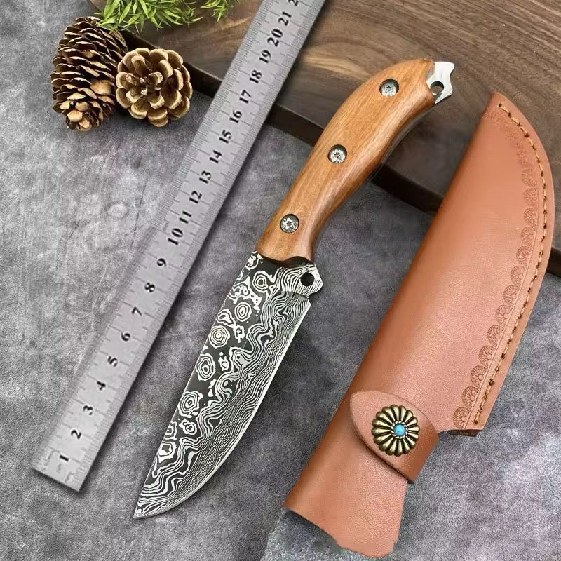 Damascus Grain Steel Hand-Held Knife Portable Outdoor Camping - OEKNFB084