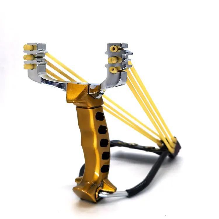 GOLD SLINGSHOT WITH STAND-SLSH002