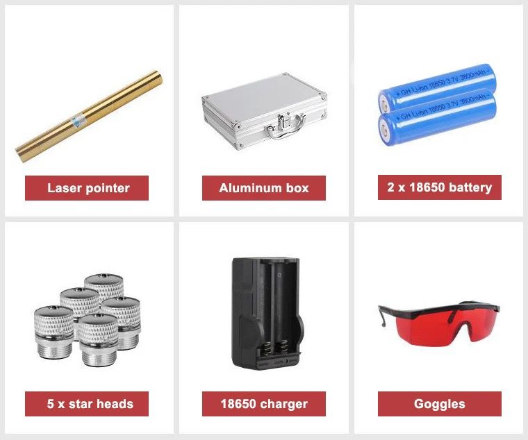 GOLD LAZER - HIGH END COPPER BODY CASE RECHARGEABLE MULTI PATTERNLAZER LIGHT PEN POINTER BLUE WITH ALL ACCESSORIES GLASS LENS -AELA001