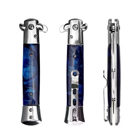 ITALIAN STILETTO BLUE BERETTA KNIFE - OEKNK046