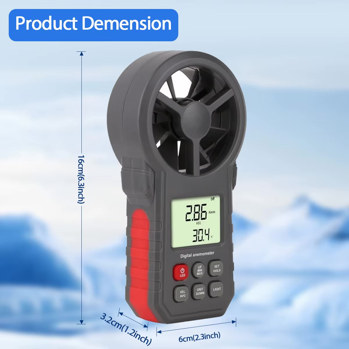 Digital Anemometer WT87A – Wind Speed Meter