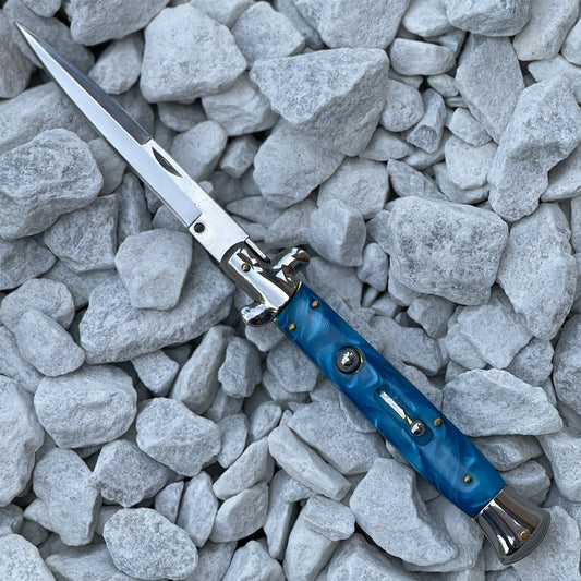 ITALIAN STILETTO AUTOMATIC BLUE BERETTA KNIFE - OEKNK046A
