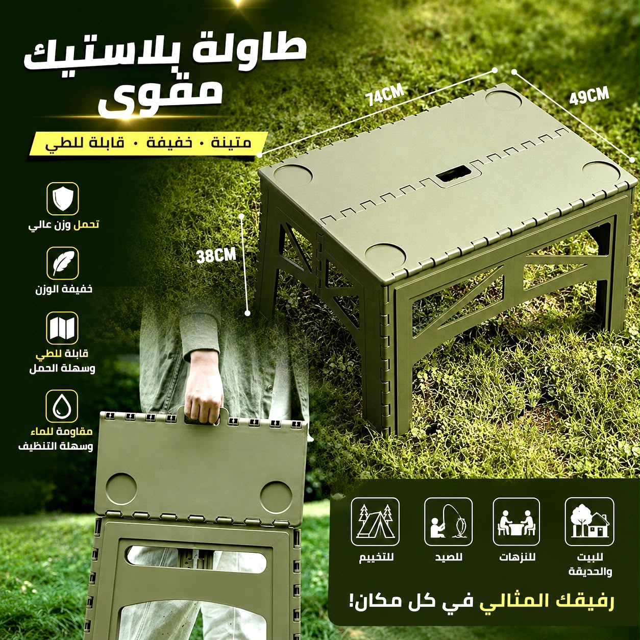 Foldable Plastic Camping Table