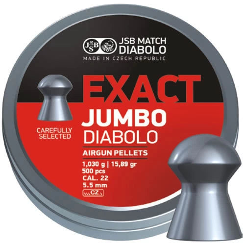 JSB EXACT JUMBO DIABOLO CAL .22 / 5.5MM  (15.89 gr) 500 PCS