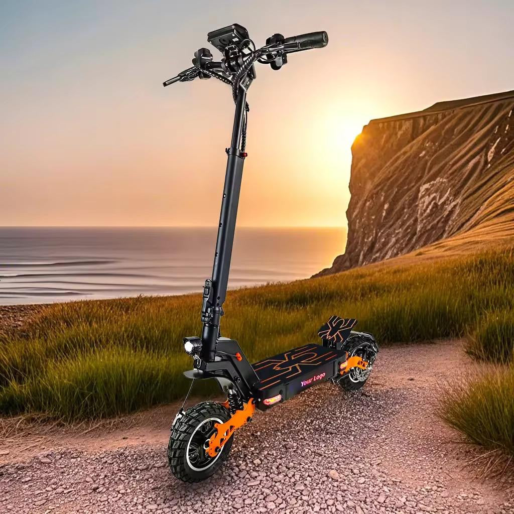 E -SCOOTER DUAL SUSPENSION SYSTEM - dual braking system