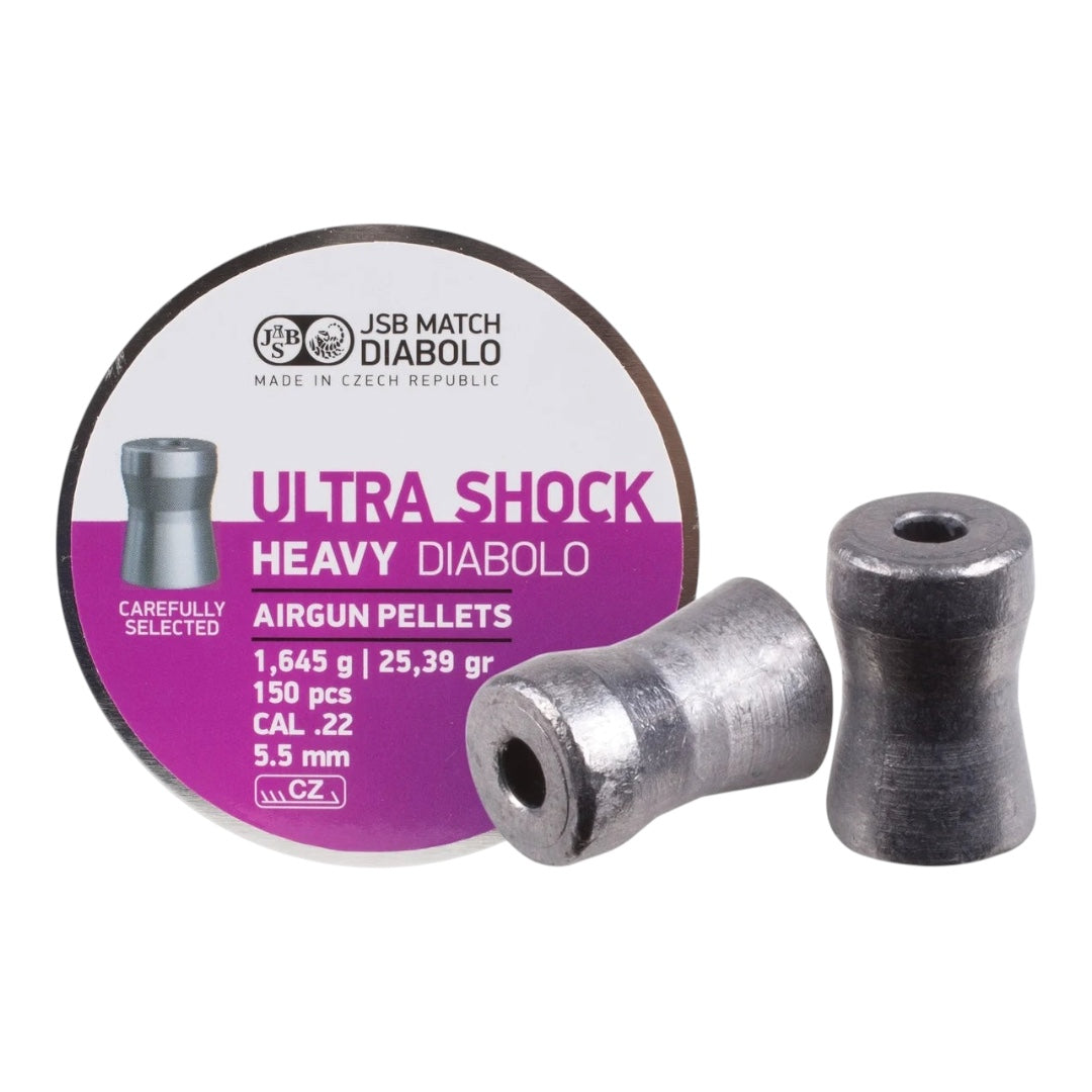 JSB ULTRA SHOCK HEAVY DIABOLO CAL 5.5MM/ .22 (25.39) 150PCS