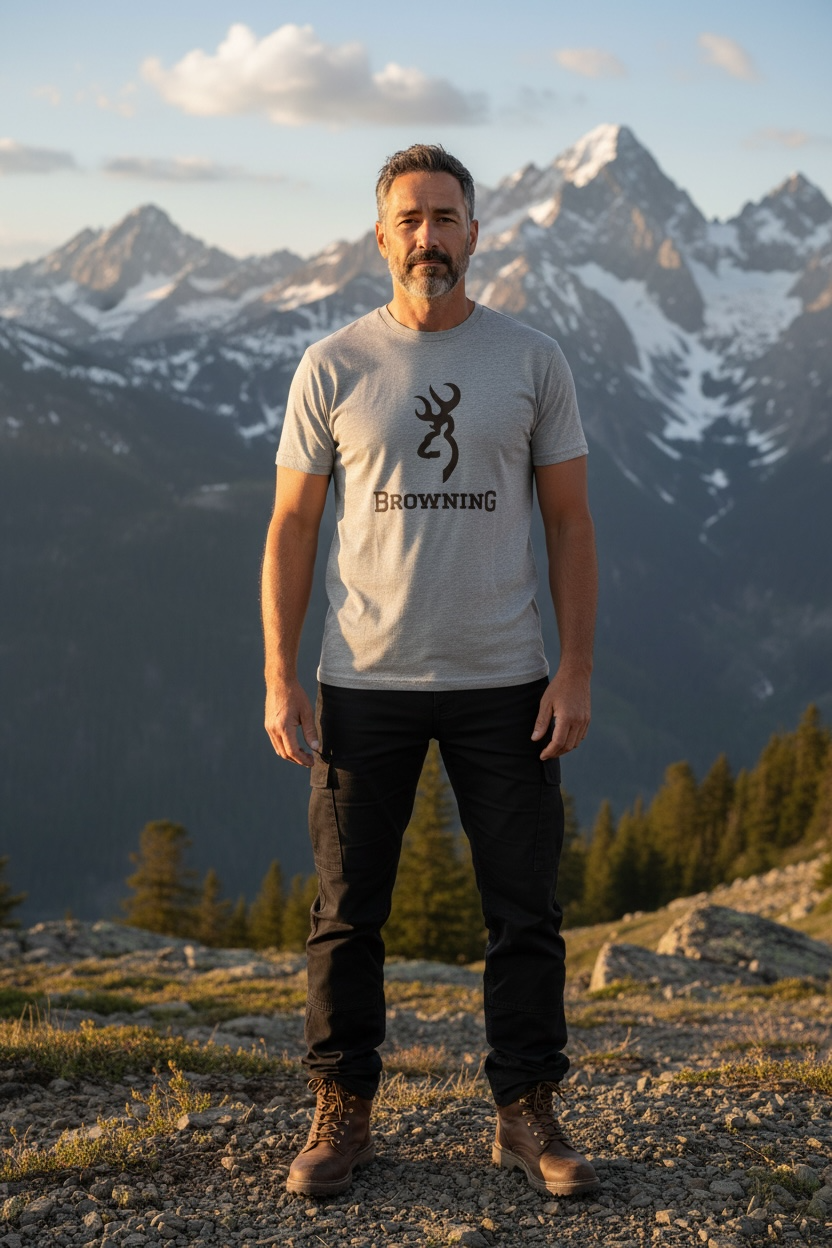 تي شيرت براوننج باللون الرمادي - CLTS033