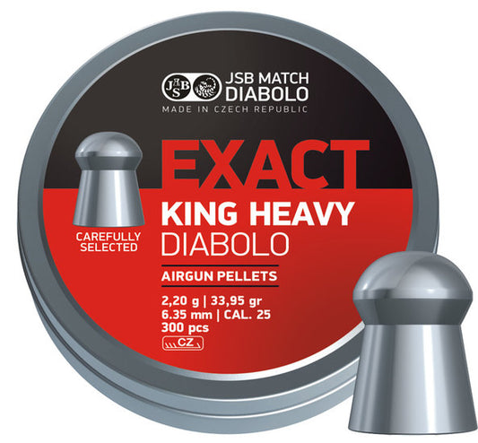 JSB MATCH DIABLO EXACT KING HEAVY DIABLO CAL 6.35 / .25 (33.95 gr)  150 pcs
