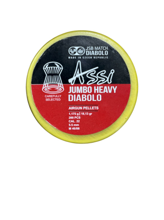 JSB ASSI JUMBO HEAVY DIABLO  5.5MM / .22 (18.13gr) 200PCS