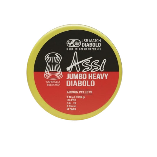 JSB ASSI JUMBO HEAVY DIABOLO 6.35 MM / .025  (33.95GR) 150PCS