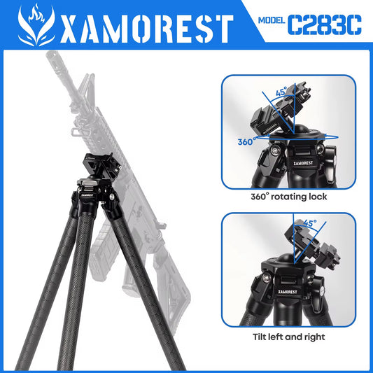 Tripod for Rifles with Durable Aluminum and Carbon Fiber Frame