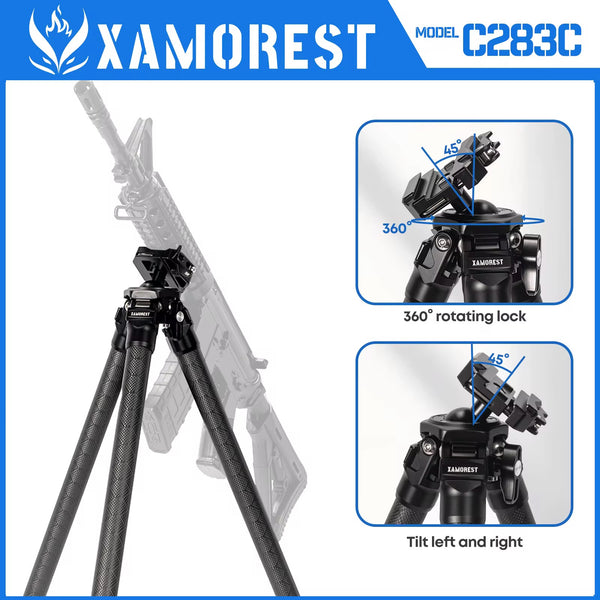 Tripod for Rifles with Durable Aluminum and Carbon Fiber Frame