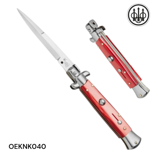 ITALIAN STILETTO AUTOMATIC WOOD BERETTA KNNIFE - OEKNK040