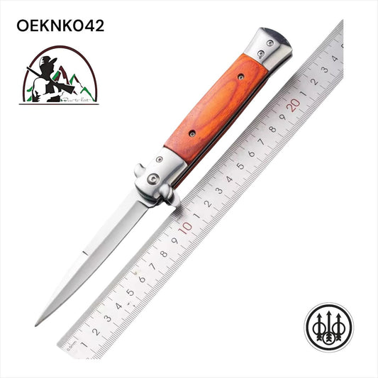 ITALIAN STILETTO  WOOD BERETTA KNNIFE - OEKNK042
