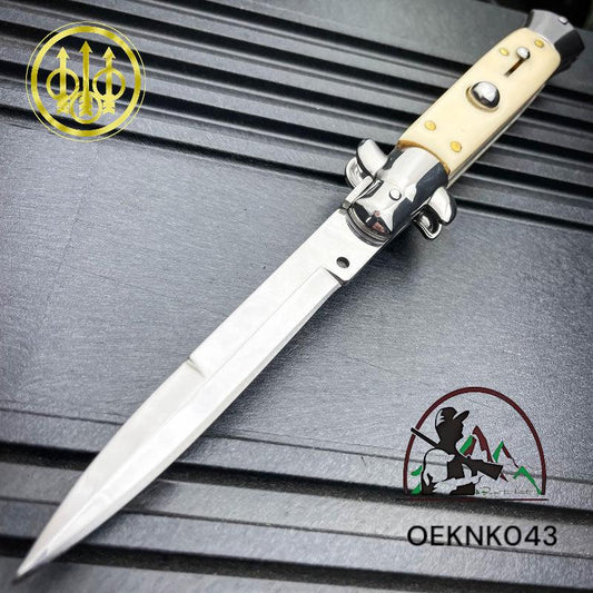 ITALIAN STILETTO AUTOMATIC IVORY BERETTA KNNIFE - OEKNK043