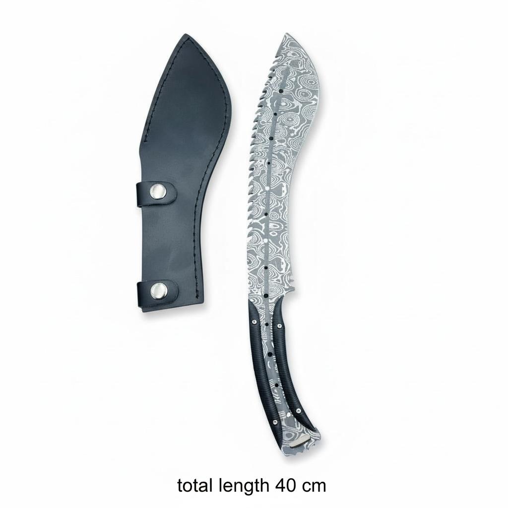FEATHER DAMASCUS FIXED BLADE - OEKNFB052