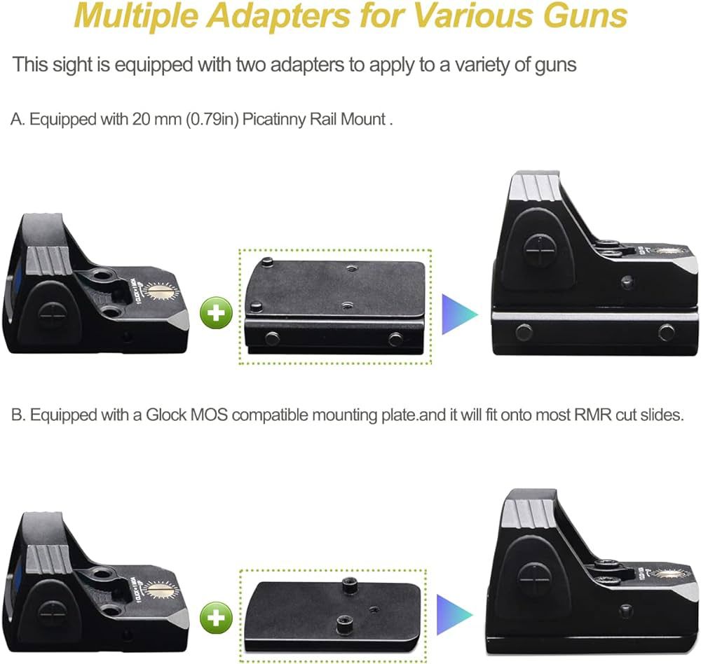 RED DOT REFLEX SIGHT GN22- Adjustable LED RMR