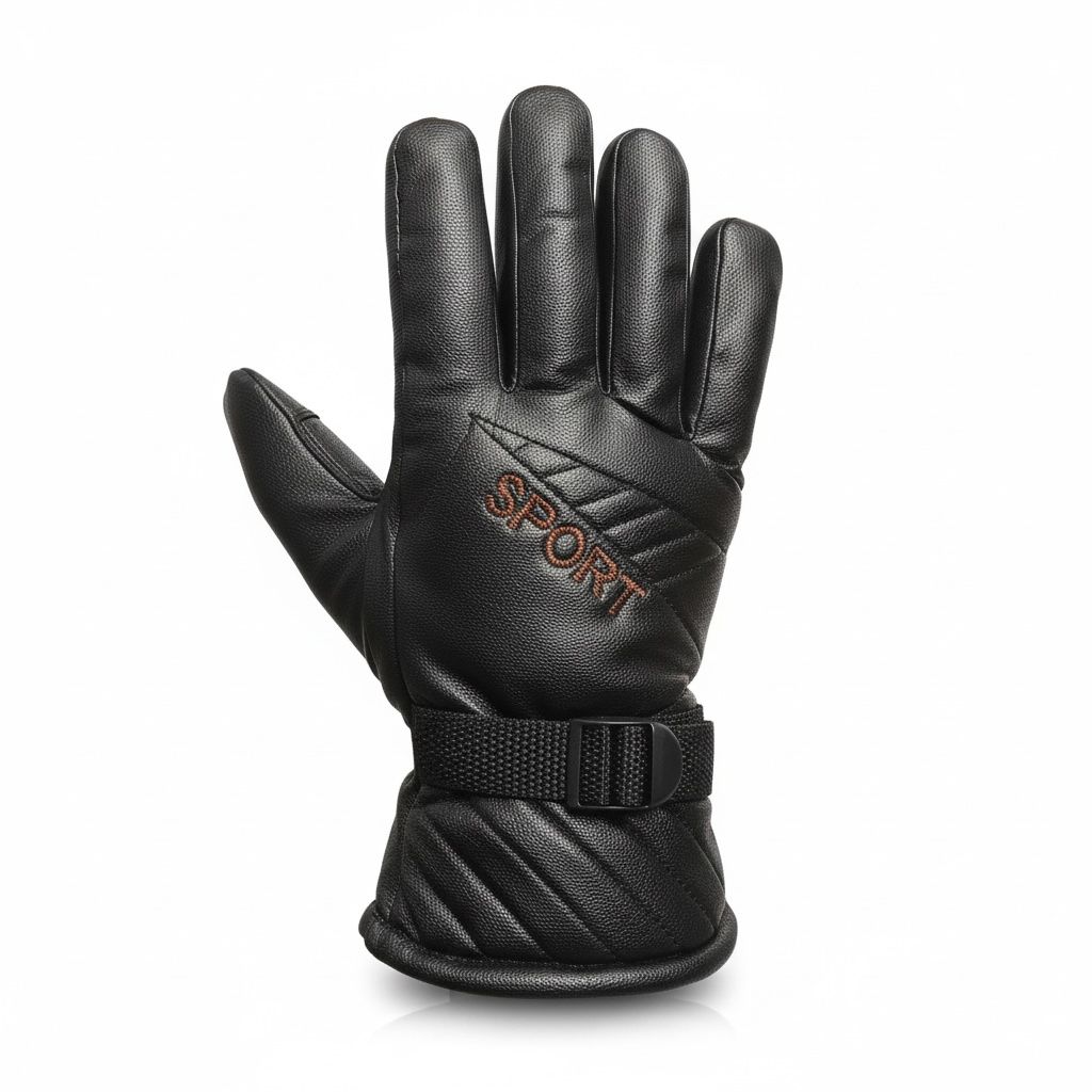 BLACK WARM WINTER GLOVES - CLGL013