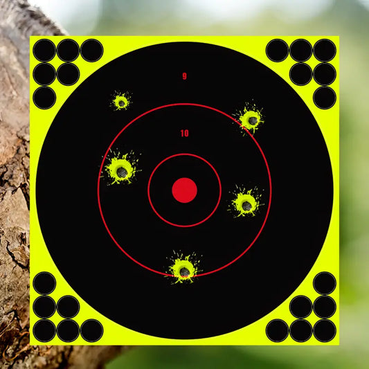 Target 25 x 8” Self-Adhesive Splatter / Reactive Circle Targets (10 Sheets)