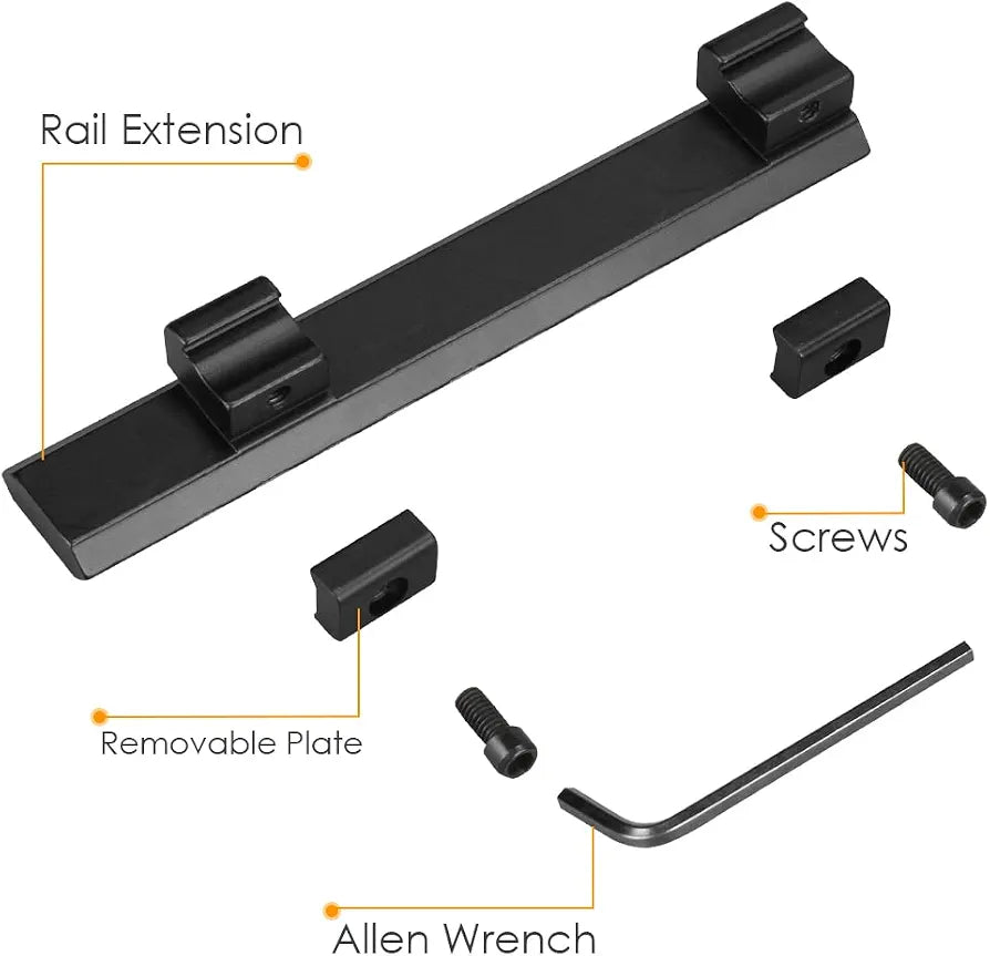 Picatinny Extension Adapter Riser Rail Mount Base 11mm Conversion to 20mm Rail