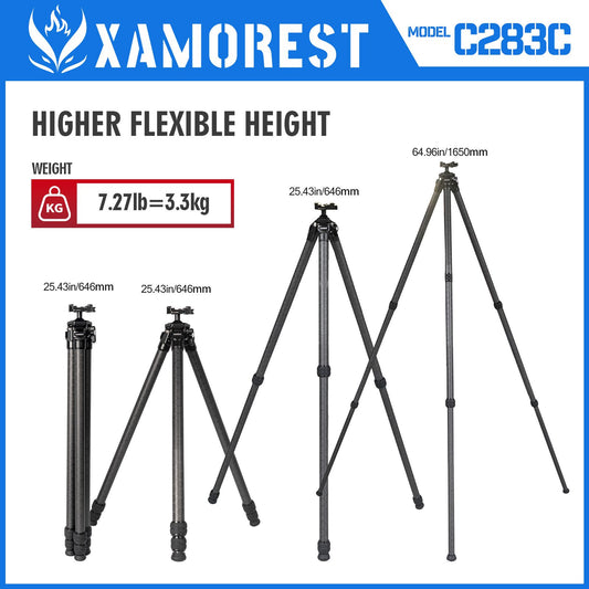 Tripod for Rifles with Durable Aluminum and Carbon Fiber Frame
