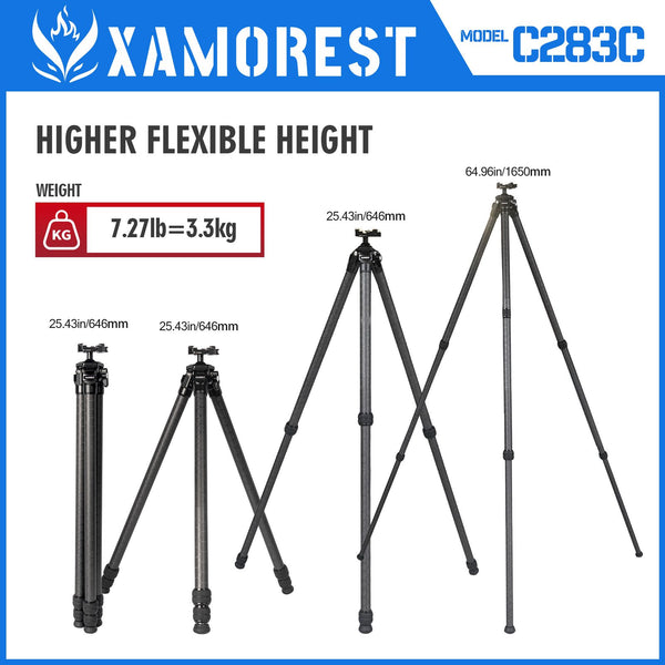 Tripod for Rifles with Durable Aluminum and Carbon Fiber Frame