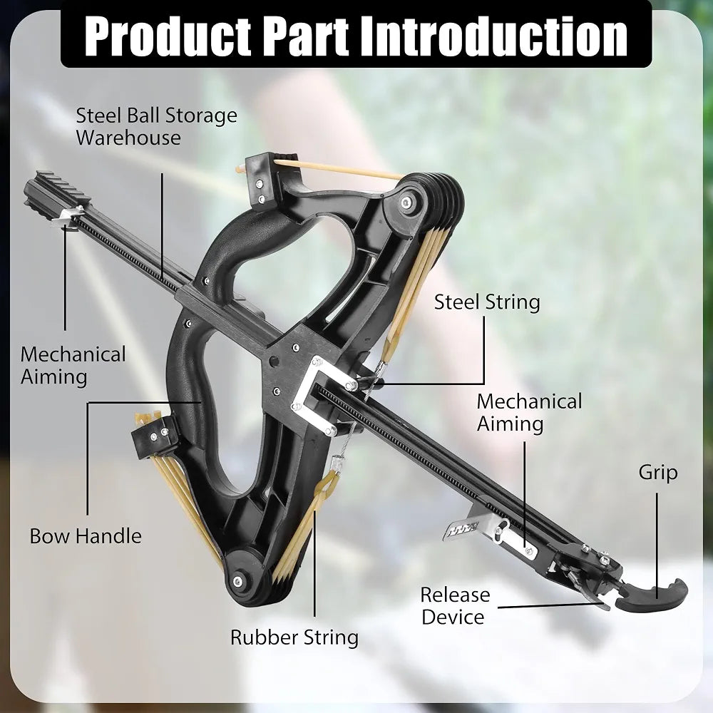 Mini Compound Bow Laser Sight Archery Ball Launcher Rapid Steel Balls Shooting