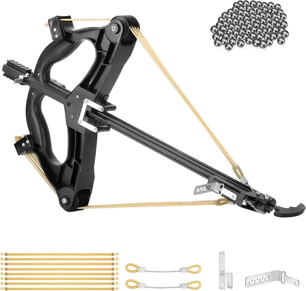 Mini Compound Bow Laser Sight Archery Ball Launcher Rapid Steel Balls Shooting