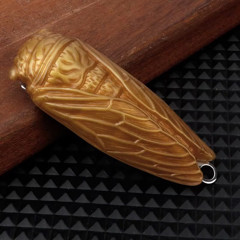 Mini EDC Folding Knife – Carved Wooden-Style Handle