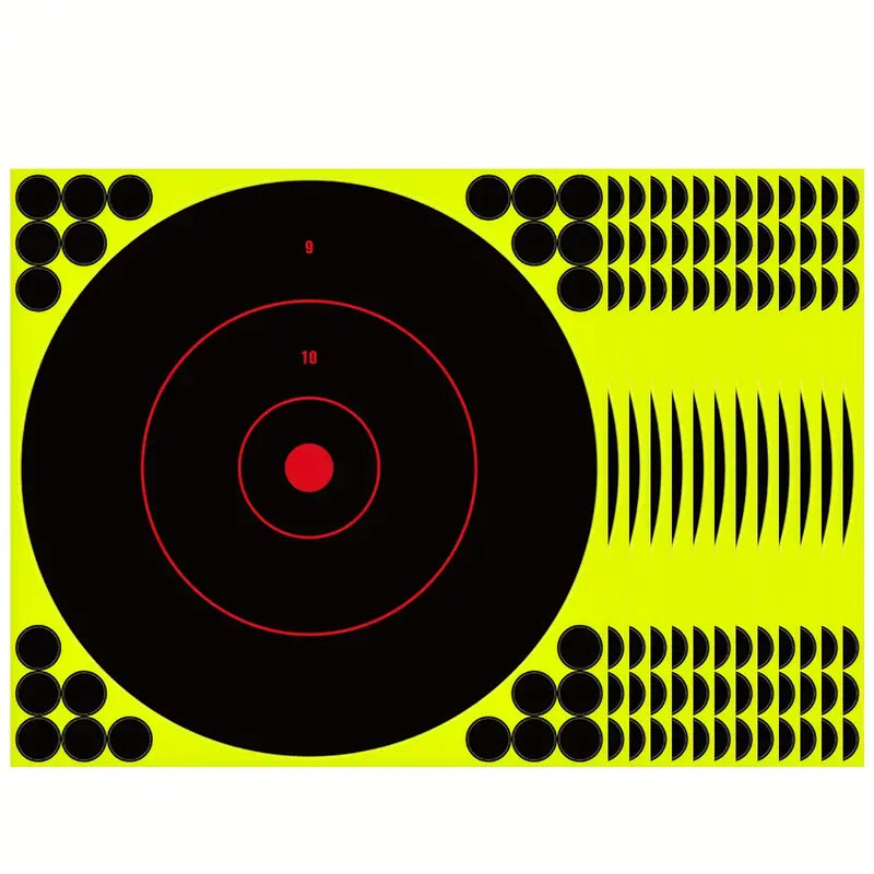 Target 25 x 8” Self-Adhesive Splatter / Reactive Circle Targets (10 Sheets)