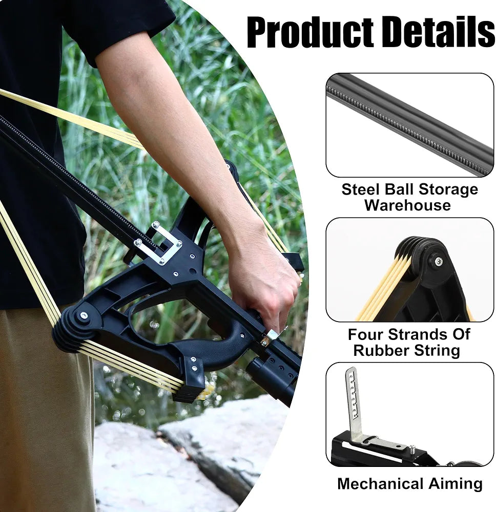 Mini Compound Bow Laser Sight Archery Ball Launcher Rapid Steel Balls Shooting